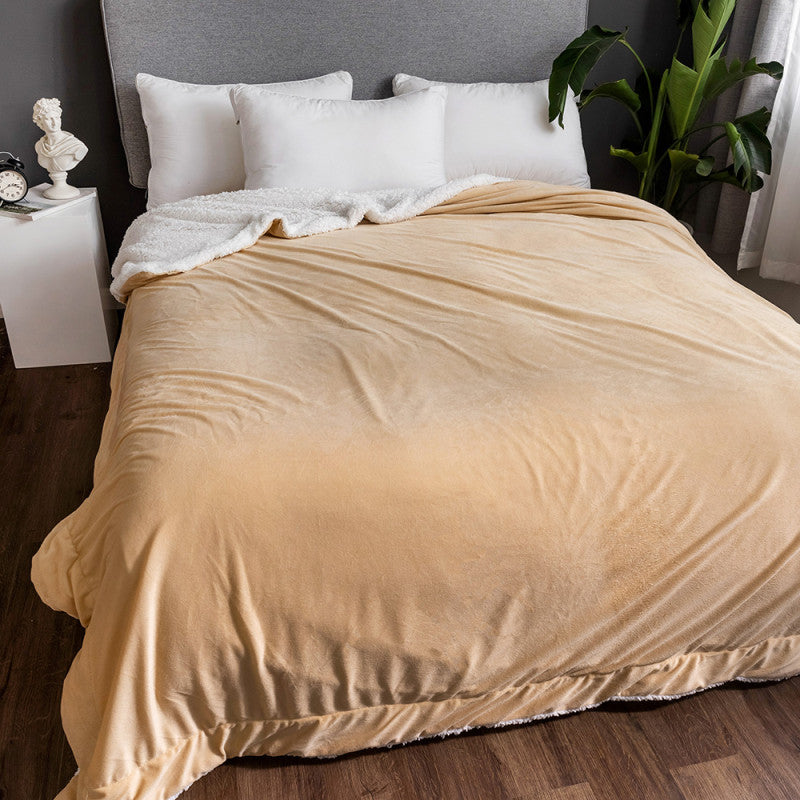 Modern Charcoal Sherpa Fleece Blanket Ultra Soft Reversible Throw