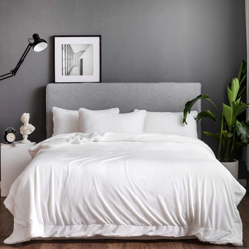 Luxury White Sherpa Fleece Blanket Ultra Soft & Reversible